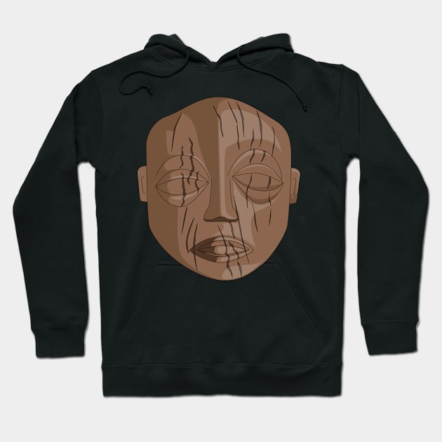 Rarotonga Polynesian Cook Islands Tribal Art Face Mask Artwork Gift Hoodie by Maljonic